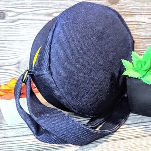 Denim round circle cross body bag